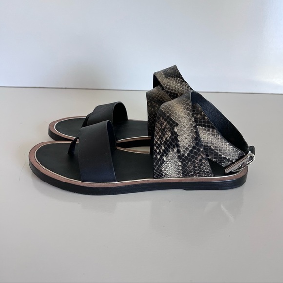 Vince Women’s Mailin Snake Embossed Ankle Wrap Sandal - Picture 4 of 10